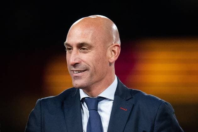 230820 Luis Rubiales, President of the Spanish Football Association, during the the award ceremony after FIFA Women s World Cup final between Spain and England on August 20, 2023 in Sydney. Photo: Jon Olav Nesvold BILDBYRAN COP 217 MB0706 fotboll football soccer fotball fotbolls-vm världsmästerskap vm fifa womens world cup final spanien england spain 32 dam bbeng fotball vm verdensmesterskap kvinner women Copyright: JONxOLAVxNESVOLD BB230820JE213