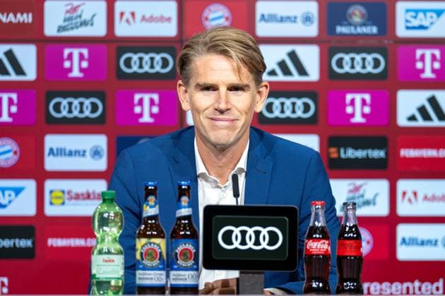 Sport Bilder des Tages Christian Freund, Sportdirektor FC Bayern Muenchen, FC Bayern Muenchen, Pressekonferenz zur Vorstellung des neuen Sportdirektor, 30.08.2023 Muenchen Bayern Deutschland *** Christian Freund, sports director FC Bayern Muenchen, FC Bayern Muenchen, press conference to present the new sports director, 30 08 2023 Muenchen Bayern Germany Copyright: xkolbert-press UlrichxGamelx