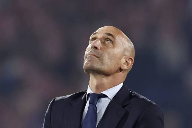 ROTTERDAM - Spanish Football Federation President Luis Rubiales during the UEFA Nations League final match between Croatia and Spain at Feyenoord Stadion de Kuip on June 18, 2023 in Rotterdam, Netherlands. AP Dutch Height MAURICE OF STONE UEFA Nations League 2022 23 Final 2022 2023 xVIxANPxSportx xVanxSteenxFotografiexIVx 476714934 originalFilename: 476714934.jpg
