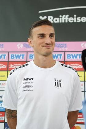 SOCCER - UEFA EL, Zrinjski vs LASK, preview LINZ,AUSTRIA,30.AUG.23 - SOCCER - UEFA Europa League, qualification, HSK Zrinjski Mostar vs Linzer ASK, preview, departure LASK. Image shows Philipp Ziereis (LASK).  GEPAxpictures xMathiasxMandl
