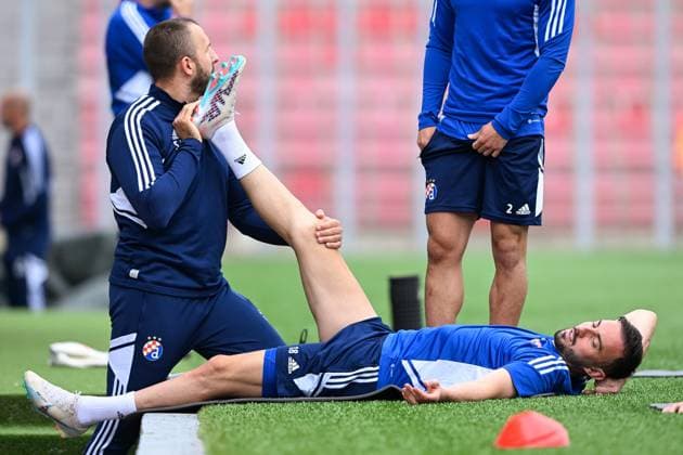 UEFA Europa League play-offs: Dinamo Zagreb training session Josip Drmic of Dinamo Zagreb during the training session at Letna Stadium in Prague, Czech Republic, on August 30, 2023. ahead of the UEFA Europa League playoff 2nd match between Sparta Praha and Dinamo Zagreb. MarkoxLukunic PIXSELL