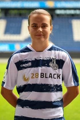 Kara Barthmann ( MSV Duisburg Frauen ). GER, Fussball, MSV Duisburg Frauen Teampraesentation Saison 2023 24, 28.08.2023 DFL DFB REGULATIONS PROHIBIT ANY USE OF PHOTOGRAPHS AS IMAGE SEQUENCES AND OR QUASI-VIDEO GER, Fussball, MSV Duisburg Frauen Teampraesentation Saison 2023 24, 28.08.2023 Duisburg Copyright: xEibner-Pressefoto ThomasxThienelx EP_TTL