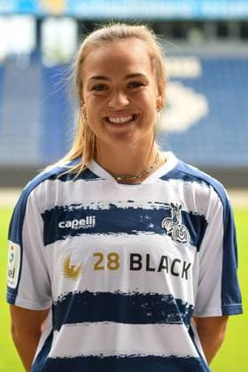 Nathalie Muth ( MSV Duisburg Frauen ). GER, Fussball, MSV Duisburg Frauen Teampraesentation Saison 2023 24, 28.08.2023 DFL DFB REGULATIONS PROHIBIT ANY USE OF PHOTOGRAPHS AS IMAGE SEQUENCES AND OR QUASI-VIDEO GER, Fussball, MSV Duisburg Frauen Teampraesentation Saison 2023 24, 28.08.2023 Duisburg Copyright: xEibner-Pressefoto ThomasxThienelx EP_TTL