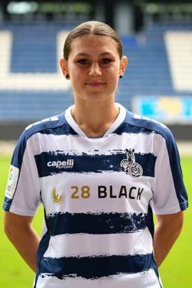 Antonia Halverkamps ( MSV Duisburg Frauen ). GER, Fussball, MSV Duisburg Frauen Teampraesentation Saison 2023 24, 28.08.2023 DFL DFB REGULATIONS PROHIBIT ANY USE OF PHOTOGRAPHS AS IMAGE SEQUENCES AND OR QUASI-VIDEO GER, Fussball, MSV Duisburg Frauen Teampraesentation Saison 2023 24, 28.08.2023 Duisburg Copyright: xEibner-Pressefoto ThomasxThienelx EP_TTL