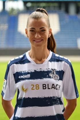 Jelena Prvulovic ( MSV Duisburg Frauen ). GER, Fussball, MSV Duisburg Frauen Teampraesentation Saison 2023 24, 28.08.2023 DFL DFB REGULATIONS PROHIBIT ANY USE OF PHOTOGRAPHS AS IMAGE SEQUENCES AND OR QUASI-VIDEO GER, Fussball, MSV Duisburg Frauen Teampraesentation Saison 2023 24, 28.08.2023 Duisburg Copyright: xEibner-Pressefoto ThomasxThienelx EP_TTL