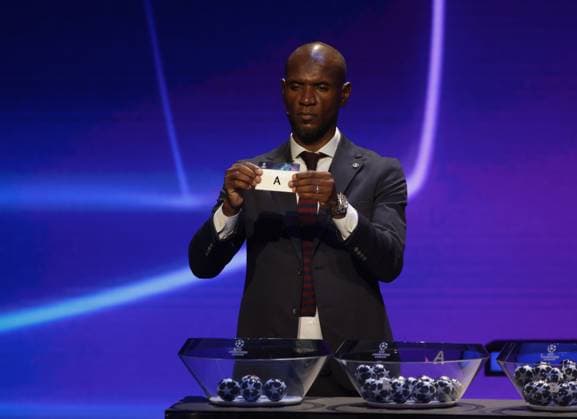 During the Uefa Champions League group draw,former football player Eric Abidal draws group A on 31 August 2023 at Grimaldi Forum, Monaco . Photo Nderim KACELI  Copyright: xNderimxKaceli IPAxSportx xipa-agx xx 0 IPA_IPA39973756