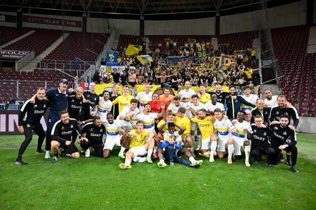FC Lugano v Royal Union Saint-Gilloise - UEFA Europa League GENEVE, SWITZERLAND - AUGUST 31 : Celebration after qualifying during the UEFA Europa League Play-offs 2nd leg match between FC Lugano and Royal Union Saint-Gilloise on August 31, 2023 in Geneve, Switzerland, 31 08 2023 Geneve Switzerland  Copyright: xVincentxKalutx