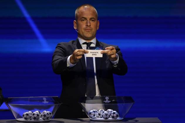 Monte Carlo, Monaco, 31st August 2023. Former England, Chelsea and West Ham player Joe Cole pulls out Arsenal FC from the pot during the draw of the UEFA European Club Football Season Kick Off - Monaco. Picture date: 31st August 2023. Picture credit should read: Jonathan Moscrop Sportimage EDITORIAL USE ONLY. No use with unauthorised audio, video, data, fixture lists, club league logos or live services. Online in-match use limited to 120 images, no video emulation. No use in betting, games or single club league player publications. SPI-2544-0047