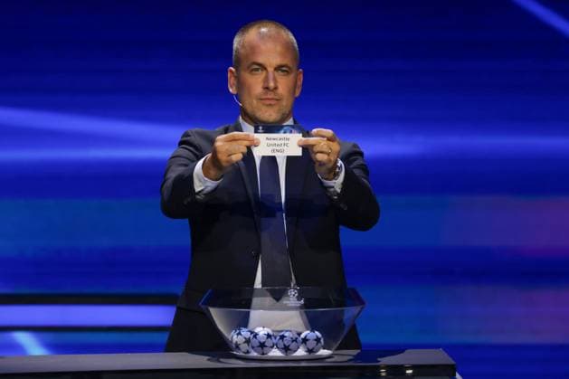 Monte Carlo, Monaco, 31st August 2023. Former England, Chelsea and West Ham player Joe Cole pulls out Newcastle United from the pot during the draw of the UEFA European Club Football Season Kick Off - Monaco. Picture date: 31st August 2023. Picture credit should read: Jonathan Moscrop Sportimage EDITORIAL USE ONLY. No use with unauthorised audio, video, data, fixture lists, club league logos or live services. Online in-match use limited to 120 images, no video emulation. No use in betting, games or single club league player publications. SPI-2544-0063