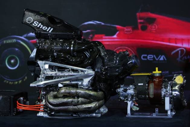 Engine Scuderia Ferrari SF-23, mechanical detail during the 2023 Formula 1 Pirelli Grand Premio d™Italia Grand Prix, 14th round of the 2023 Formula One World Championship, WM, Weltmeisterschaft from September 1 to 3, 2023 on the Autodromo Nazionale di Monza, in Monza, Italy - F1 - ITALIAN GRAND PRIX 2023 DPPI Panoramic  00123032_EAR36742.JPG