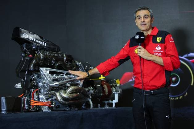 Enrico Gualtieri Scuderia Ferrari Technical Director Power Unit, portrait, engine Scuderia Ferrari SF-23, mechanical detail during the 2023 Formula 1 Pirelli Grand Premio d™Italia Grand Prix, 14th round of the 2023 Formula One World Championship, WM, Weltmeisterschaft from September 1 to 3, 2023 on the Autodromo Nazionale di Monza, in Monza, Italy - F1 - ITALIAN GRAND PRIX 2023 DPPI Panoramic  00123032_EAR36829.JPG