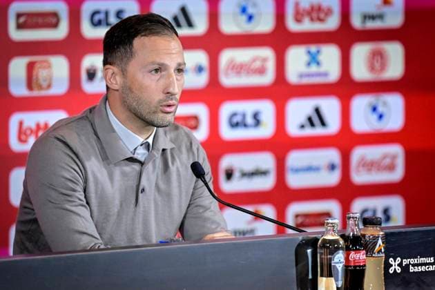 Tedesco Domenico head coach of Belgian Team national team, Nationalteam selection - 1-09-23 TUBEKE, BELGIUM - SEPTEMBER 01 : Tedesco Domenico head coach of Belgian Team during the presentation of his selection of the belgian national team on September 1, 2023 in TUBEKE, BELGIUM, 01 09 2023 TUBEKE BELGIUM  Copyright: xSesx