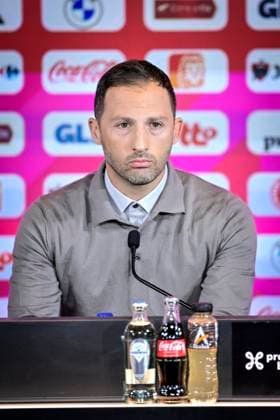 Tedesco Domenico head coach of Belgian Team national team, Nationalteam selection - 1-09-23 TUBEKE, BELGIUM - SEPTEMBER 01 : Tedesco Domenico head coach of Belgian Team during the presentation of his selection of the belgian national team on September 1, 2023 in TUBEKE, BELGIUM, 01 09 2023 TUBEKE BELGIUM  Copyright: xSesx