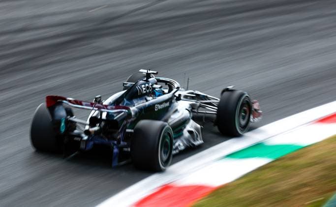 63 George Russell (GBR, Mercedes-AMG Petronas F1 Team), F1 Grand Prix of Italy at Autodromo Nazionale Monza on September 1, 2023 in Monza, Italy. (Photo by HOCH ZWEI) Monza Italy
