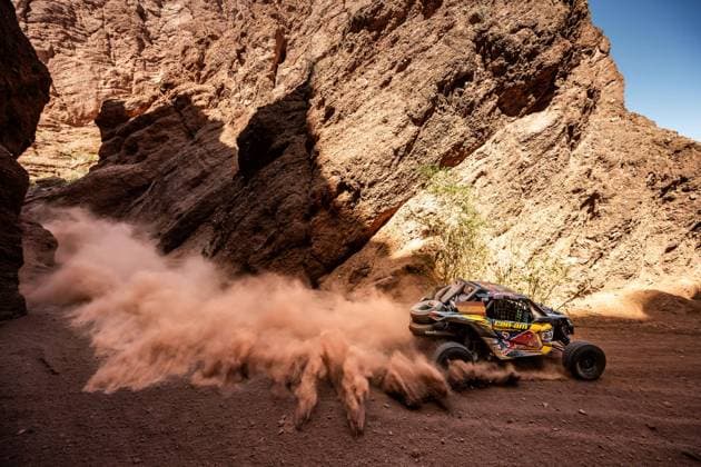 Bilder des Jahres 2023, Sport 09 September Sport Bilder des Tages 303 GUTIERREZ HERRERO Cristina (spa), MORENO HUETE Pablo (spa), Red Bull Off Road Junior Team USA, Can-Am Maverick X3, FIA W2RC, action during the Prize Giving Ceremony of the Desafio Ruta 40 2023, 4th round of the 2023 World Rally-Raid Championship, on September 1, 2023 in Salta, Argentina - AUTO - W2RC - DESAFIO RUTA 40 2023 DPPI Panoramic  Ruta40_EDU1145