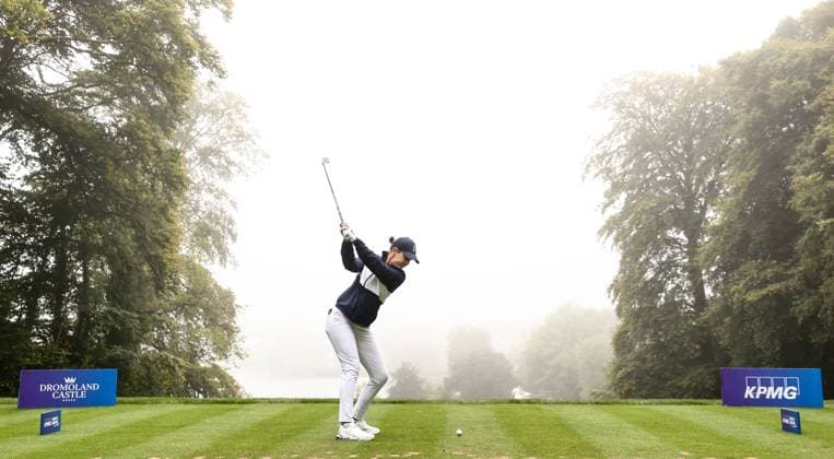 2023 KPMG Women s Irish Open, Dromoland Castle, Clare 2 9 2023 South Africa™s Cara Gorlei tees off on the 7th green Cara Gorlei tees off on the 7th green 2 9 2023  Copyright: x INPHO BenxBradyx BB1_7786