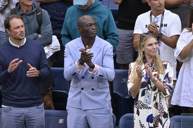 Tennis : Us Open 2023 - Seal - Angleterrre - soutient Jannick Sinner sur le Court Amstrong Tennis : US open 2023 - 02 09 23 ChrysleneCaillaud Panoramic 