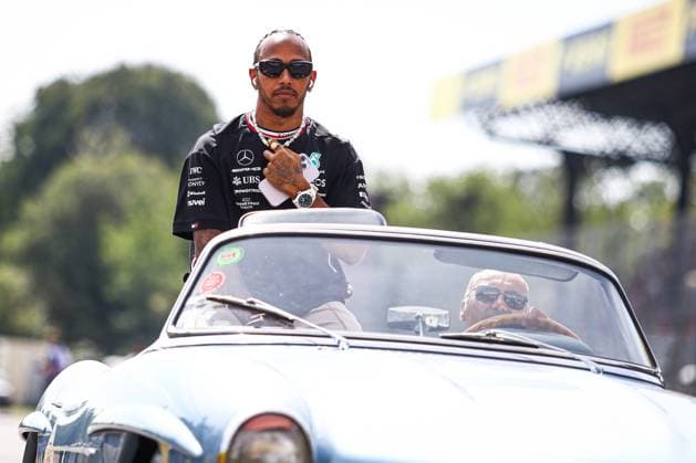Italy, Monza, 03.09.2023, Autodromo di Monza, F1 Grand Prix of Italy - Race, Lewis Hamilton of Great Britain and Mercedes during the drivers parade Monza Autodromo di Monza Monza Italy