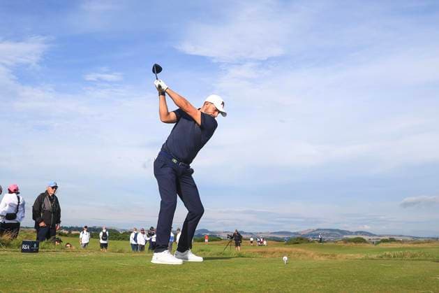 3rd September 2023; Old Course at St Andrews, St Andrews, Fife, Scotland; Walker Cup, Final Round; Alex Maguire of Great Britain and Ireland tees off on the sixth hole on the Old Course, St Andrews, during a foursomes match  ActionPlus12550365 DavidxYoung