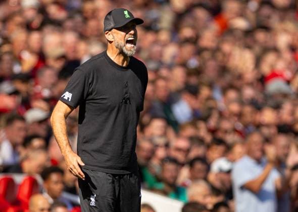 Sport Bilder des Tages Football - FA Premier League - Liverpool FC v Aston Villa LIVERPOOL, ENGLAND - Saturday, September 2, 2023: Liverpool s manager Jürgen Klopp during the FA Premier League match between Liverpool FC and Aston Villa FC at Anfield. LIVERPOOL Anfield MERSEYSIDE ENGLAND  Copyright: xDavidxRawcliffex P2023-09-03-Liverpool_Aston_Villa-56