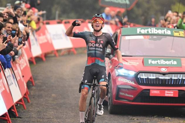 Radsport, Vuelta a Espana, Lennard Kämna gewinnt 9. Etappe 03-09-2023 Vuelta A Espana; Tappa 09 Cartagena - Alto De Caravaca De La Cruz; 2023, Bora - Hansgrohe; Kamna, Lennard; Alto De Caravaca De La Cruz; 