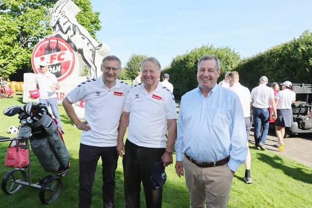 1. FC Köln 1. FC Köln, Gut Lärchenhof, FC-Fairways 2023, Golfen für den guten Zweck, von links: Eckhard sauren, Karl-Heinz Thielen, Werner Wolf, 04.09.2023, Bild: