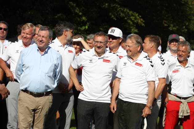 1. FC Köln 1. FC Köln, Gut Lärchenhof, FC-Fairways 2023, Golfen für den guten Zweck, von links: Werner Wolf, Eckhard Sauren, Karl-Heinz Thielen, 04.09.2023, Bild:
