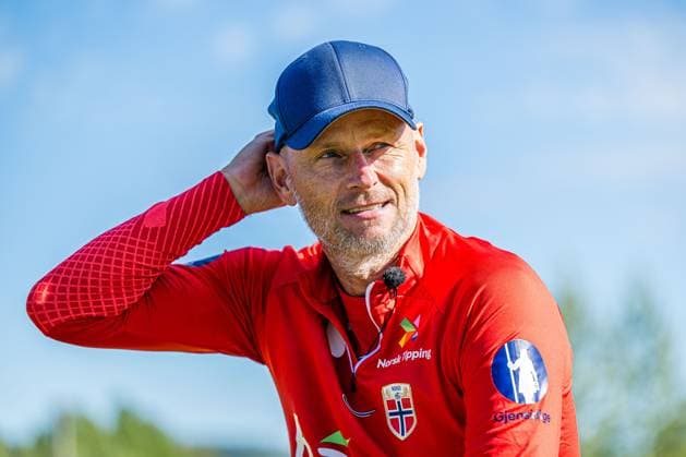 230904 Stale Solbakken, head coach of the Norwegian national football team during a press event on September 4, 2023 in Lillestrom. Photo: Marius Simensen BILDBYRAN COP 238 bbeng football fotball fotboll norge norway practice soccer training trening träning Copyright: MARIUSxSIMENSEN BB230904BB284