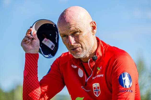 230904 Stale Solbakken, head coach of the Norwegian national football team during a press event on September 4, 2023 in Lillestrom. Photo: Marius Simensen BILDBYRAN COP 238 bbeng football fotball fotboll norge norway practice soccer training trening träning Copyright: MARIUSxSIMENSEN BB230904BB285