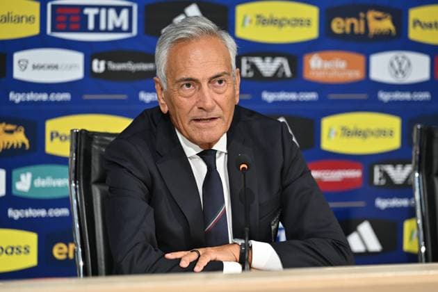 September 4, 2023, Florence, Italy: President of the Italian Football Federation (FIGC) Gabriele Gravina attends a press conference, PK, Pressekonferenz at the Coverciano traning centre near Florence, Florence, Italy, 04 September 2023.ANSA CLAUDIO GIOVANNINI ++ Buffon, metterò il mio mattone per un Italia generosa ++  - ZUMAa110 20230904_zaf_a110_063 Copyright: xClaudioxGiovanninix