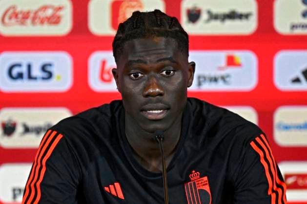 Sport Bilder des Tages Belgium National Football Team - media activities 5 09 2023 Tubize, Belgium - September 5 : Onana Amadou during a press conference, PK, Pressekonferenz prior to European Qualifiers EURO 2024 qualification match between Azerbaijan and Belgium on September 05, 2023 in Tubize, Belgium, 5 09 2023 Tubize Belgium  Copyright: xPeterxDexVoechtx