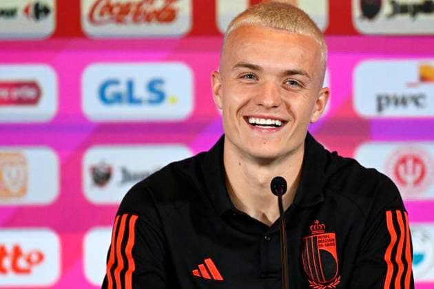 Belgium National Football Team - media activities 5 09 2023 Tubize, Belgium - September 5 : Siquet Hugo during a press conference, PK, Pressekonferenz prior to European Qualifiers EURO 2024 qualification match between Azerbaijan and Belgium on September 05, 2023 in Tubize, Belgium, 5 09 2023 Tubize Belgium  Copyright: xPeterxDexVoechtx
