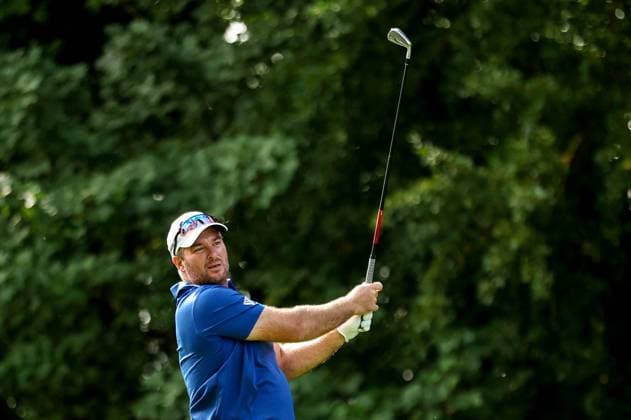 2023 Horizon Irish Open, The K Club, Kildare 6 9 2023 Ryan Fox tees off the 17th Ryan Fox tees off the 17th 6 9 2023  Copyright: x INPHO BenxBradyx 056A2470