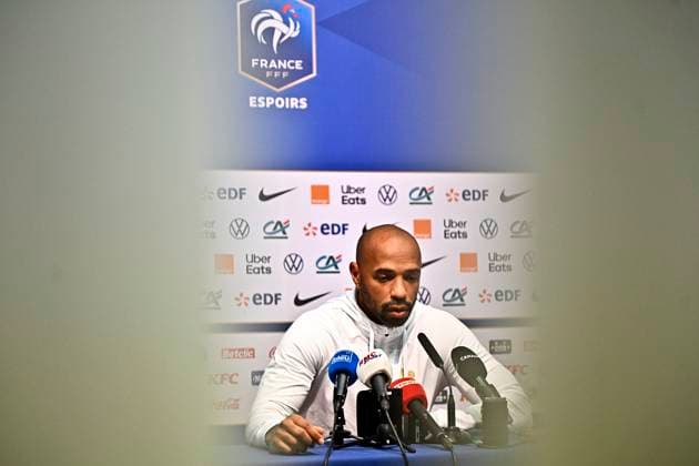 Thiery Henry SÃ lectionneur de l Equipe de France Espoirs FOOTBALL : match amical France vs Danemark espoirs , confÃ rence de presse, thierry Henry, nouveau sÃ lectionneur des espoirs 6 09 2023 MaoCtou Panoramic 