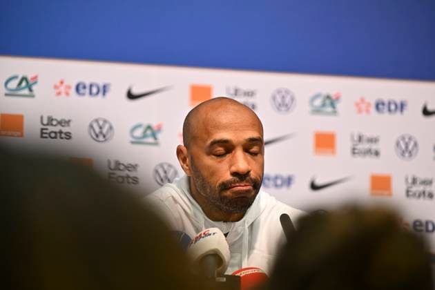 Thiery Henry SÃ lectionneur de l Equipe de France Espoirs FOOTBALL : match amical France vs Danemark espoirs , confÃ rence de presse, thierry Henry, nouveau sÃ lectionneur des espoirs 6 09 2023 MaoCtou Panoramic 