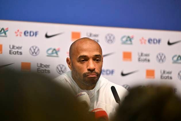 Thiery Henry SÃ lectionneur de l Equipe de France Espoirs FOOTBALL : match amical France vs Danemark espoirs , confÃ rence de presse, thierry Henry, nouveau sÃ lectionneur des espoirs 6 09 2023 MaoCtou Panoramic 