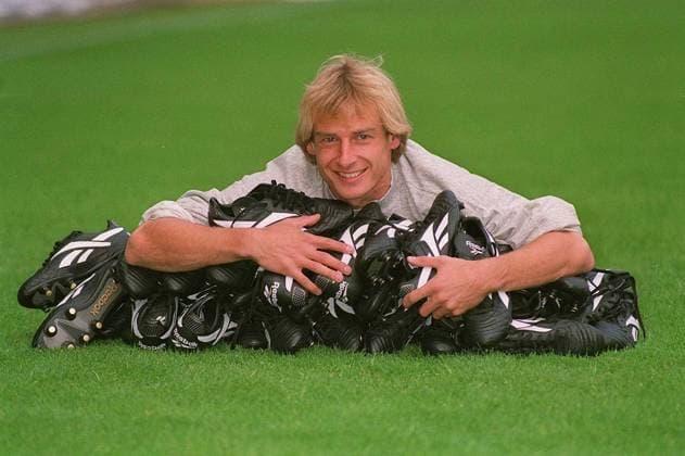JURGEN KLINSMANN Tottenham Hotspur FC and German International. (After signing Â£2 million sponsorship deal with Reebok) COMPULSORY CREDIT: UPPA Photoshot Photo UGL 008394 A-11a 28.09.1994 JURGEN KLINSMANN Tottenham Hotspur FC and German International. (After signing Â£2 million sponsorship deal with Reebok) COMPULSORY CREDIT: Talking Photoshot Photo UGL 008394 A-11a 28.09.1994, Credit:Photoshot Avalon United Kingdom  Copyright: xPhotoshotx xAvalonx 0504057060