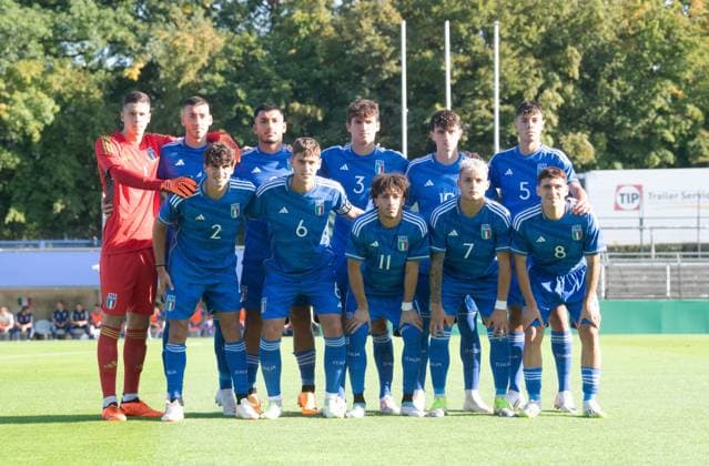 Fussball, U20, Saison 2023 24, Elite League U20 (1. Spieltag), Deutschland U20 - Italien U20 in Berlin, Mannschaftsfoto Italien, 07.09. 2023, Copyright: xSebastianxRäppold MatthiasxKochx