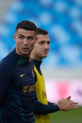 Slovakia vs. Portugal UEFA EURO, EM, Europameisterschaft,Fussball Cristiano Ronaldo Portugal football national team, Nationalteam player Cristiano Ronaldo during the training session at Narodny futbalovy stadion (National football stadium Tehelne pole) in Bratislava ahead of the Euro 2024 qualifying match against Slovakia. Bratislava, Slovakia, September 07, 2023. Photo by Branislav Racko Copyright: xx _BRR7350