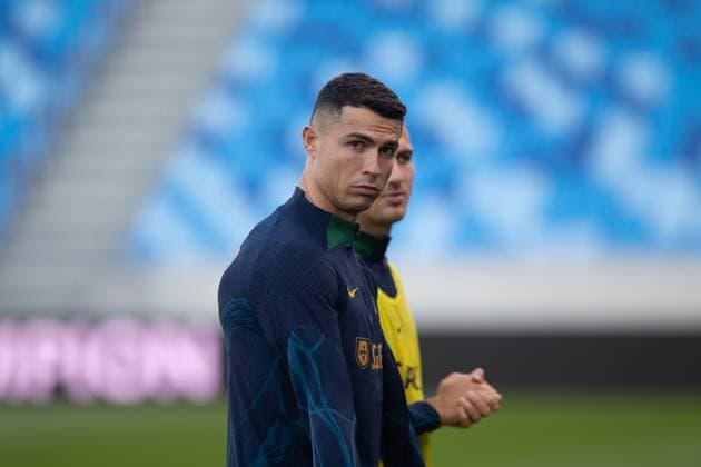 Slovakia vs. Portugal UEFA EURO, EM, Europameisterschaft,Fussball Cristiano Ronaldo Portugal football national team, Nationalteam player Cristiano Ronaldo during the training session at Narodny futbalovy stadion (National football stadium Tehelne pole) in Bratislava ahead of the Euro 2024 qualifying match against Slovakia. Bratislava, Slovakia, September 07, 2023. Photo by Branislav Racko Copyright: xx _BRR7365