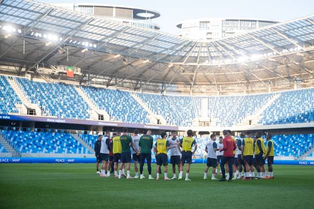 Slovakia vs. Portugal UEFA EURO, EM, Europameisterschaft,Fussball Cristiano Ronaldo Portugal football national team, Nationalteam players during the training session at Narodny futbalovy stadion (National football stadium Tehelne pole) in Bratislava ahead of the Euro 2024 qualifying match against Slovakia. Bratislava, Slovakia, September 07, 2023. Photo by Branislav Racko Copyright: xx _BRR7491