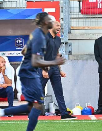 Thiery Henry SÃ lectionneur de l Equipe de France Espoirs Cherki Rayan FOOTBALL : match amical France vs Danemark espoirs , confÃ rence de presse, thierry Henry, nouveau sÃ lectionneur des espoirs 7 09 2023 Mao Panoramic 