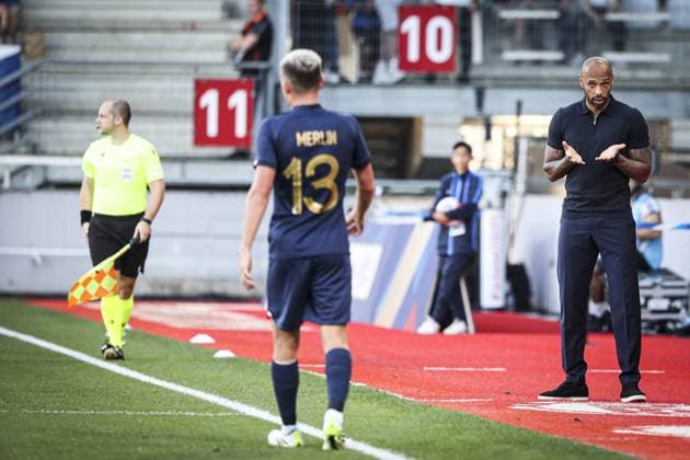 Thierry Henry, during the U21, U 21 friendly football match between France and Denmark at the Marcel-Picot stadium in Tomblaine, near Nancy, eastern France, on September 7, 2023. FOOTBALL : Match amical France vs Danemark espoirs a Nancy - Stade Marcel - Picot 07-09-2023 ElyxandroCegarra Panoramic 