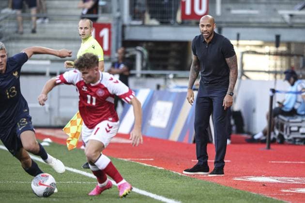 Thierry Henry, during the U21, U 21 friendly football match between France and Denmark at the Marcel-Picot stadium in Tomblaine, near Nancy, eastern France, on September 7, 2023. FOOTBALL : Match amical France vs Danemark espoirs a Nancy - Stade Marcel - Picot 07-09-2023 ElyxandroCegarra Panoramic 