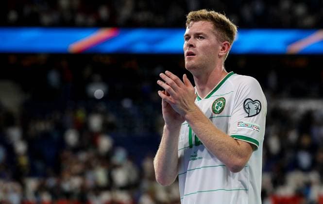 UEFA EURO, EM, Europameisterschaft,Fussball 2024 Qualifying Round Group B, Parc des Princes, Paris, France 7 9 2023 France vs Republic of Ireland Ireland s Nathan Collins Nathan Collins after the game 7 9 2023  Copyright: x INPHO RyanxByrnex RB2_1648