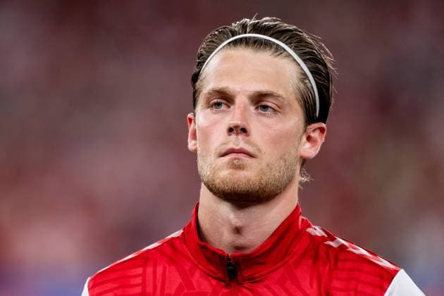 230907 Mathias Jensen of Denmark ahead of the UEFA EURO, EM, Europameisterschaft,Fussball Qualifier, EM, Europameisterschaft football match between Denmark and San Marino on September 7, 2023 in Copenhagen. Photo: Petter Arvidson BILDBYRAN kod PA PA0645 bbeng football soccer fotboll fotball uefa euro qualifier landskamp em-kval em-kvalifisering em-kvalik denmark danmark San Marino Copyright: PETTERxARVIDSON BB230907PA170