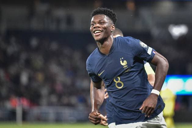 Euro Qualifiers - France v Ireland French midfielder Aurelien Tchouameni celebrates after scoring a goal during the UEFA EURO, EM, Europameisterschaft,Fussball 2024 qualification football match between France and Ireland at the Parc des Princes stadium in Paris on September 7, 2023. Photo by Firas Abdullah ABACAPRESS.COM Paris Ã?le-de-France France  Copyright: xAbdullahxFiras ABACAx 866752_031 AbdullahxFiras ABACAx 866752_031