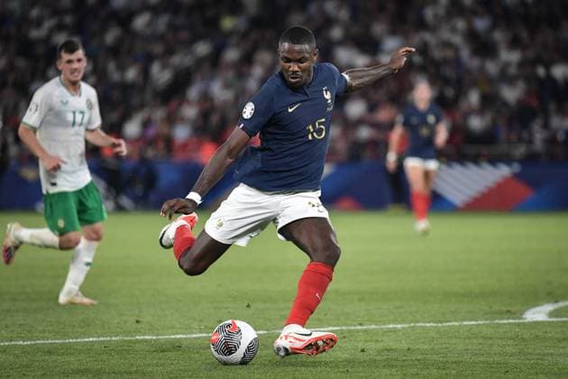 Euro Qualifiers - France v Ireland French forward Marcus Thuram kicks the ball during the UEFA EURO, EM, Europameisterschaft,Fussball 2024 qualification football match between France and Ireland at the Parc des Princes stadium in Paris on September 7, 2023. Photo by Firas Abdullah ABACAPRESS.COM Paris Ã?le-de-France France  Copyright: xAbdullahxFiras ABACAx 866752_072 AbdullahxFiras ABACAx 866752_072