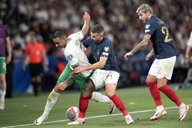 France v Republic of Ireland: Group D - UEFA EURO, EM, Europameisterschaft,Fussball 2024 Qualifying Round-Paris Theo and Lucas Hernandez of France in action during the UEFA EURO 2024 qualifying round group D match between France and Republic of Ireland at Parc des Princes stadium on September 7, 2023 in Paris, France. Photo by David Niviere ABACAPRESS.COM PARIS France  Copyright: xNivierexDavid ABACAPRESS.COMx 866785_094 NivierexDavid ABACAPRESS.COMx 866785_094