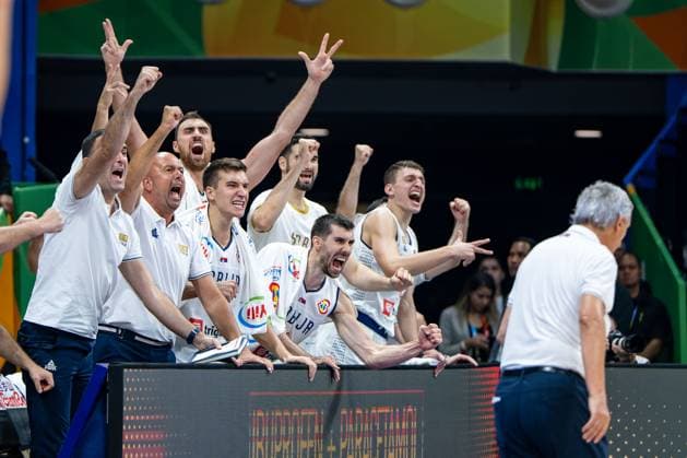 Basketball Manila Pasay 08.09.2023 FIBA Basketball World Cup 2023 Weltmeisterschaft der Männer Halbfinale Serbien (SRB) - Kanada (CAN) Jubel Serbien